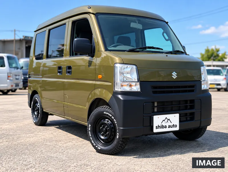 Illustrative image of an olive off-road style custom Suzuki Every DA64V